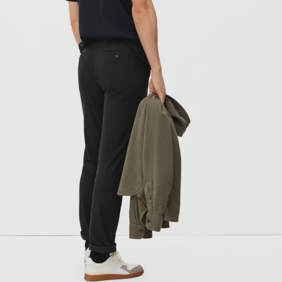 Everlane Men's Black Cotton Blend Flat Front Casual Chino Dress Pants Sz 38 - Picture 6 of 16